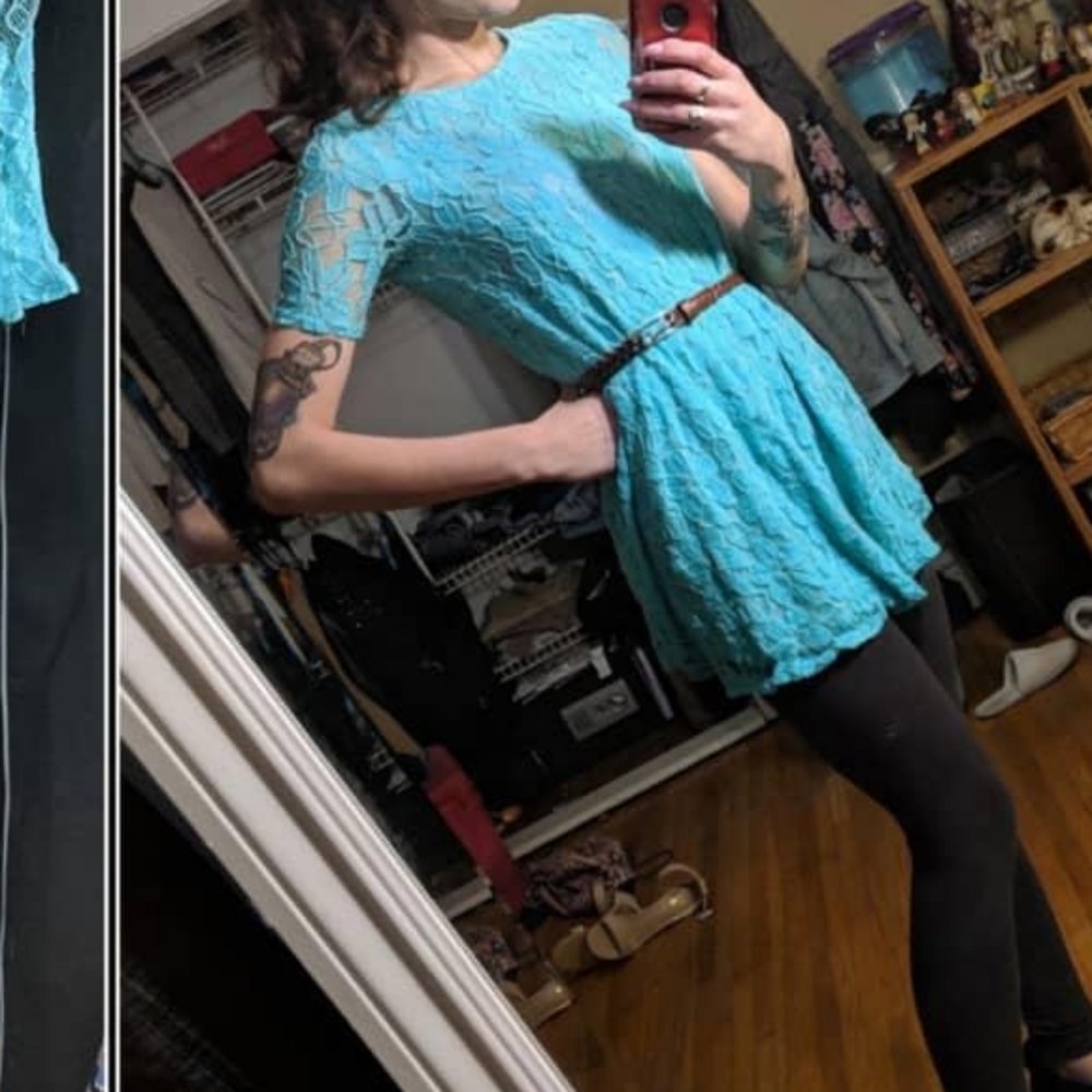 Teal tunic dress